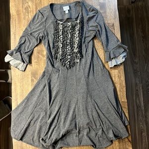 rabbit rabbit rabbit grey women's dress Petite 10